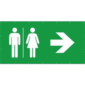 Rettungszeichen Banner · Plane WC Mann | Frau rechts