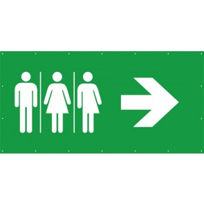 Rettungszeichen Banner · Plane WC Mann | Frau | Transgender rechts