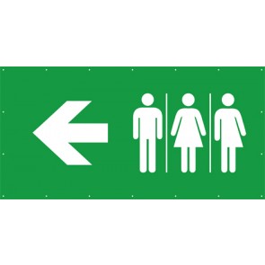 Rettungszeichen Banner · Plane WC Mann | Frau | Transgender links