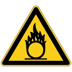 Warnschild Warnung vor brandfördernden Stoffen · selbstklebend