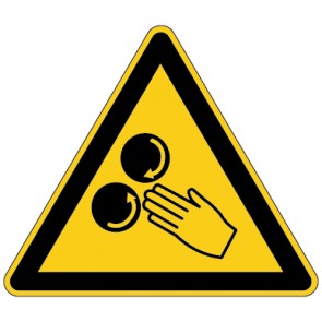 Warnzeichen Warnung vor Verletzungsgefahr durch Einzug · MAGNETSCHILD