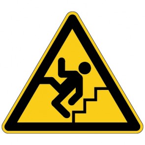 Aufkleber Warnung Vorsicht Treppe | stark haftend