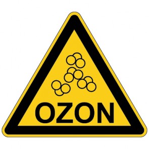 Warnschild Warnung vor Ozon · selbstklebend