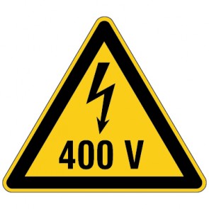 Aufkleber Warnung vor elektrischer Spannung 400V | stark haftend