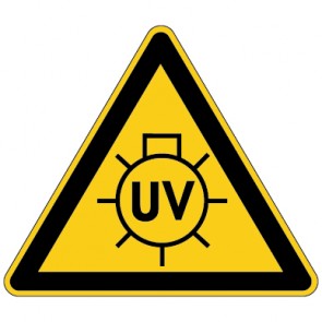 Aufkleber Warnung vor UV Strahlung | stark haftend