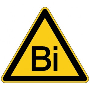 Warnschild Warnung vor Bismuth