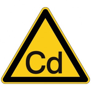 Aufkleber Warnung vor Cadmium - Schwermetalle | stark haftend