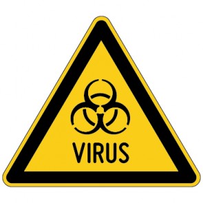 Aufkleber Warnung vor Virus | stark haftend