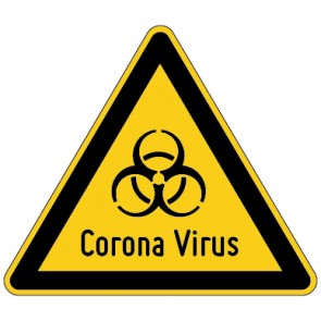 Warnschild Warnung vor Corona Virus · selbstklebend