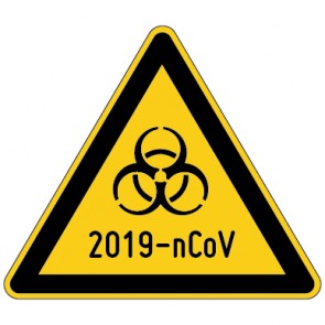 Warnschild Warnung vor 2019-nCoV