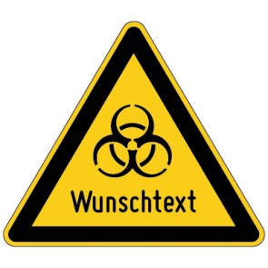 Aufkleber Warnung vor Biohazard-Virus Wunschtext