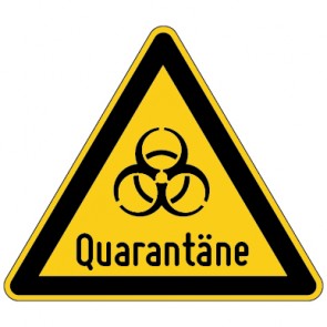 Aufkleber Warnung Quarantäne