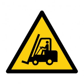 Schild Warnzeichen Warnung vor Flurförderzeugen · ISO 7010 W014 · selbstklebend