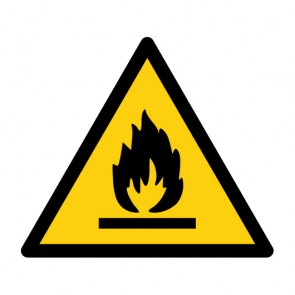 Schild Warnzeichen Warnung vor feuergefährlichen Stoffe · ISO 7010 W021 · selbstklebend