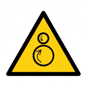 Schild Warnzeichen Warnung vor gegenläufigen Rollen · ISO 7010 W025