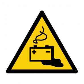 Aufkleber Warnzeichen Warnung vor Gefahren durch das Aufladen von Batterien · ISO 7010 W026