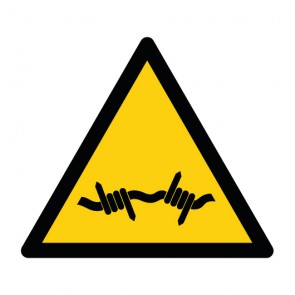 Schild Warnzeichen Warnung vor Stacheldraht · ISO 7010 W033