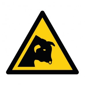 Schild Warnzeichen Warnung vor Stier · ISO 7010 W034 · selbstklebend