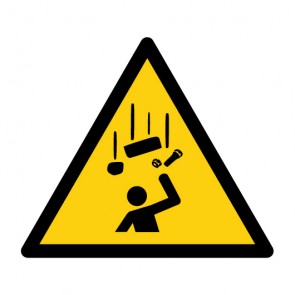 Schild Warnzeichen Warnung vor herabfallenden Gegenständen · ISO 7010 W035