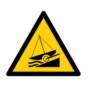Magnetschild Warnzeichen Warnung vor Slipanlage · ISO 7010 W044