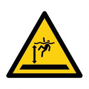 Aufkleber Warnzeichen Warnung vor tiefem Wasser · ISO 7010 W047