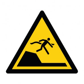 Aufkleber Warnzeichen Warnung vor unvermittelter Tiefenänderung in Schwimm- oder Freizeitbecken · ISO 7010 W050