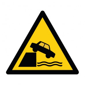 Aufkleber Warnzeichen Warnung vor ungesicherter Uferkante · ISO 7010 W051 | stark haftend