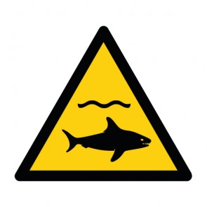 Aufkleber Warnzeichen Warnung vor Haien · ISO 7010 W054 | stark haftend