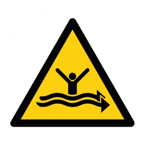 Aufkleber Warnzeichen Warnung vor starker Strömung · ISO 7010 W057