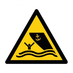 Aufkleber Warnzeichen Warnung vor Schiffsverkehr · ISO 7010 W058 | stark haftend