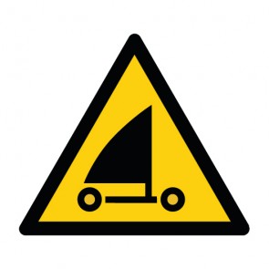 Magnetschild Warnzeichen Warnung vor Strandseglern · ISO 7010 W059
