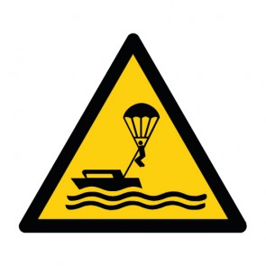 Aufkleber Warnzeichen Warnung vor Parasailing · ISO 7010 W063 | stark haftend