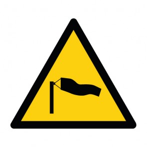 Aufkleber Warnzeichen Warnung vor starkem Wind · ISO 7010 W064 | stark haftend