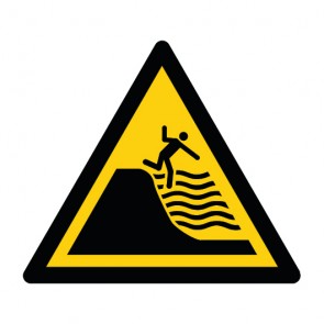 Schild Warnzeichen Warnung vor steil abfallendem Strand · ISO 7010 W066