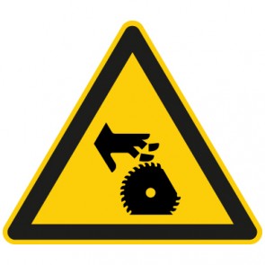 Warnzeichen Warnung vor Gefahr durch rotierendes Sägeblatt · MAGNETSCHILD