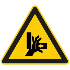 Warnschild Warnung vor Quetschgefahr · selbstklebend