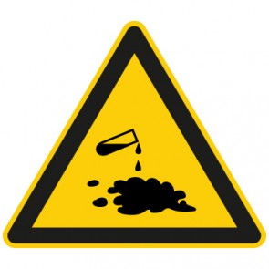 Warnzeichen Warnung vor Säuren oder ätzenden Stoffen · MAGNETSCHILD