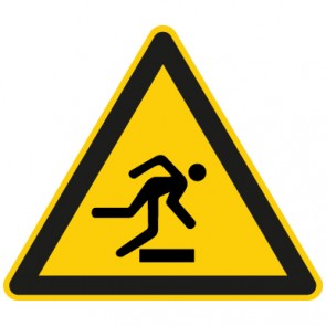 Warnschild Warnung vor Hindernissen am Boden · selbstklebend