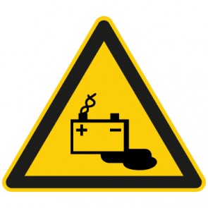Warnzeichen Warnung vor Gefahr durch das Aufladen von Batterien · MAGNETSCHILD