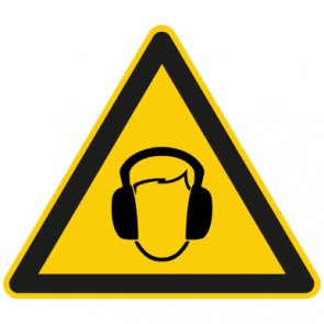 Warnschild Achtung, Gehörschutz tragen · selbstklebend