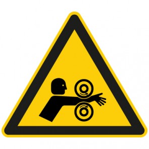 Warnzeichen Warnung vor Einzugsgefahr durch rotierende Walzen · MAGNETSCHILD