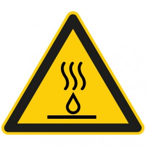 Warnschild Warnung vor heißer Flüssigkeit