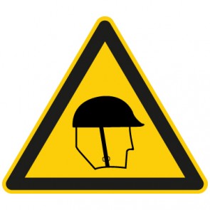 Warnschild Achtung Kopfschutz tragen