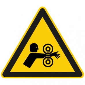 Warnzeichen Warnung vor Einzugsgefahr durch gegenläufige Walzen · MAGNETSCHILD