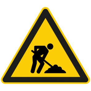 Warnschild Achtung Bauarbeiten