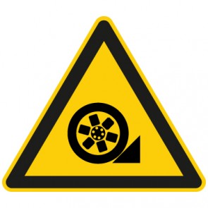 Warnschild Reifen gegen Wegrollen sichern · selbstklebend