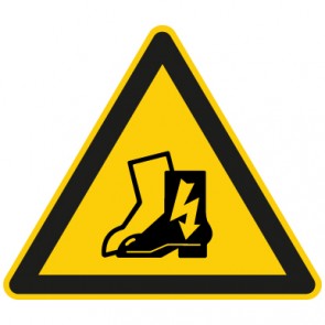 Warnzeichen Achtung, antistatisches Schuhwerk tragen · MAGNETSCHILD