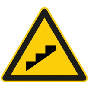 Warnschild Warnung vor Stufen