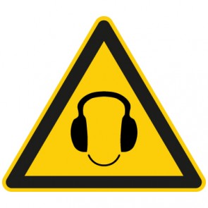 Warnschild Achtung, Gehörschutz tragen · selbstklebend