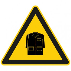 Warnschild Achtung, Jacke tragen
